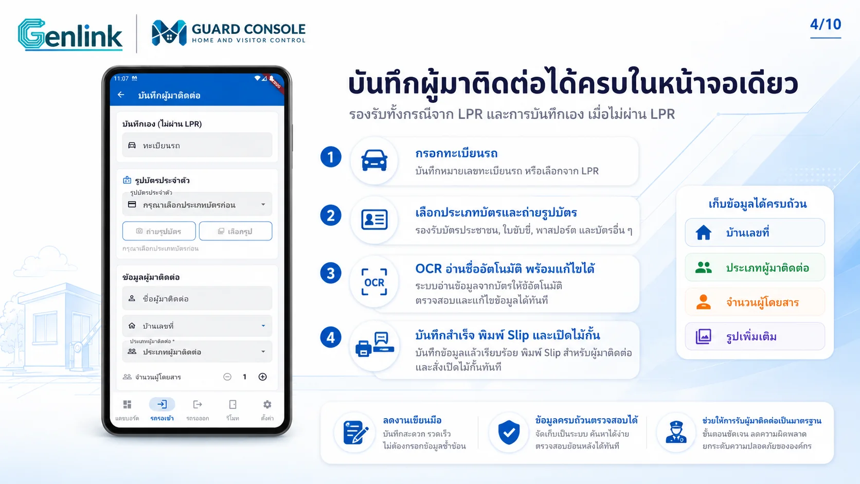 บันทึกผู้มาติดต่อ